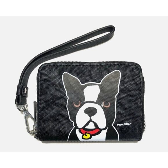 Marc Tetro Handbags - New Marc Tetro Boston Terrier Westie Black White Zipper Wristlet Box